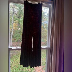 Free People Patterned Red Velvet pants